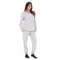 Women Fall Pajama Set Light Grey buttoned sweatshirt + pants